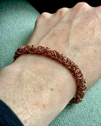 Byzantine Chainmaille Bracelet in Copper