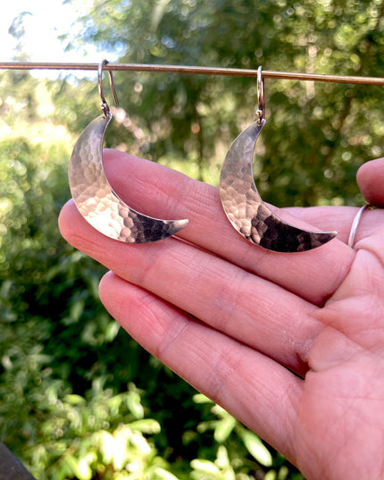 Crescent Moon Earrings in Sterling Silver | Moon Phase Earrings