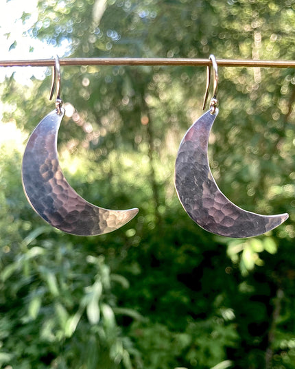 Crescent Moon Earrings in Sterling Silver | Moon Phase Earrings