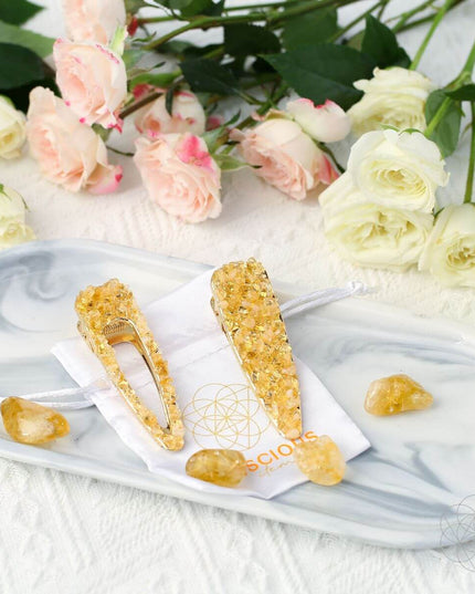 Crown of Prosperity - Citrine Hair Clips (2 pieces)