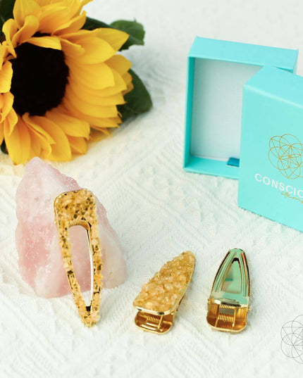 Crown of Prosperity - Citrine Hair Clips (2 pieces)