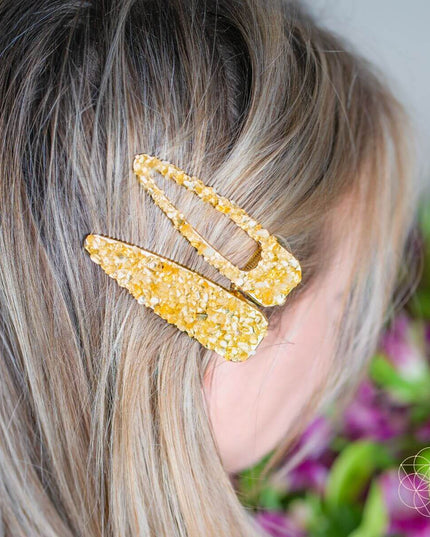 Crown of Prosperity - Citrine Hair Clips (2 pieces)