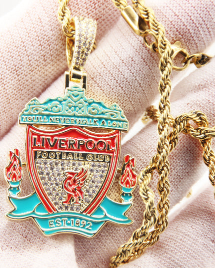 Liverpool Football Club Necklace – LFC Crest Pendant Jewelry Gift for Fans