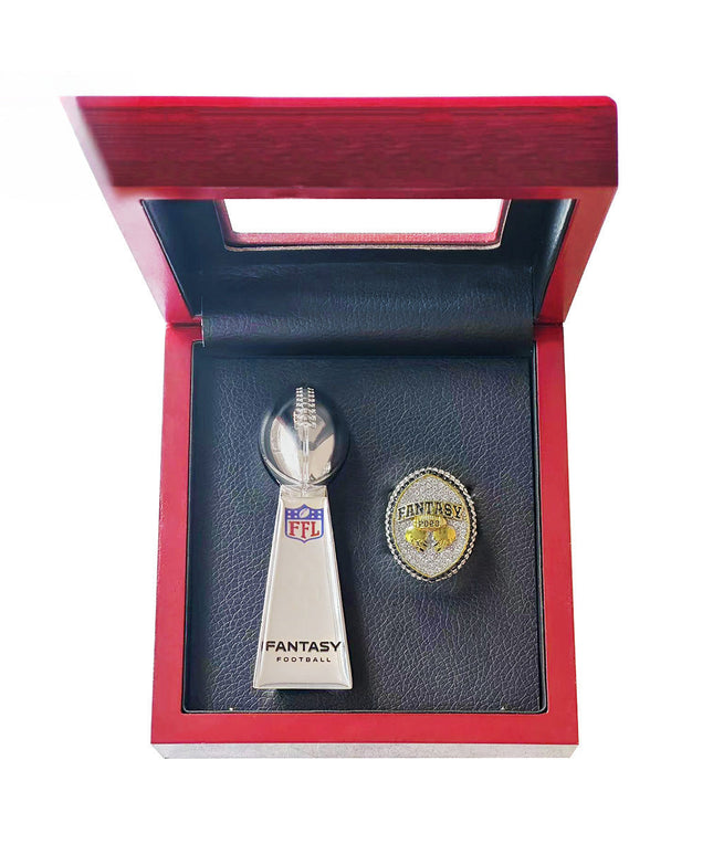 2023 Fantasy Football Champion Ring and Trophy Set – League Winner Award Gift Box