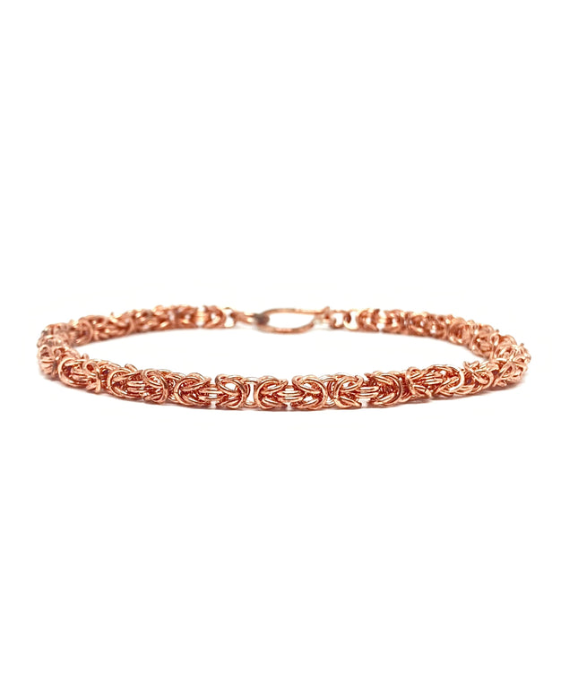 Delicate Byzantine Chainmaille Bracelet in Copper