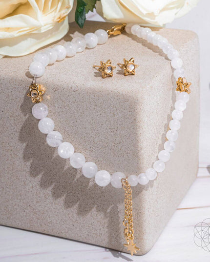 Divine Intuition - Moonstone Anklet and Earrings Set