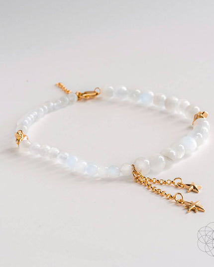 Divine Intuition - Moonstone Anklet and Earrings Set