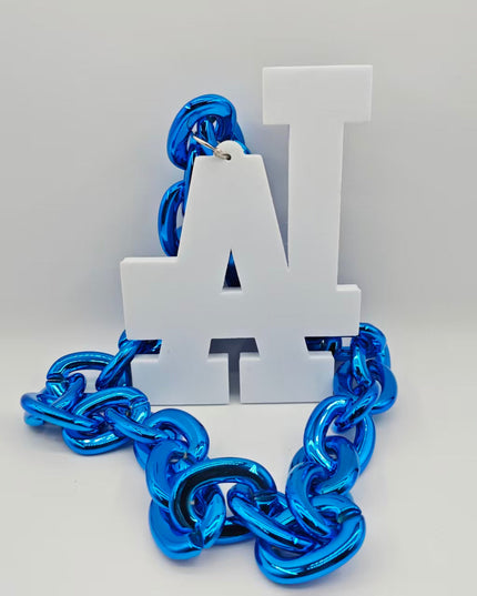 Los Angeles Dodgers 3D Foam Logo Necklace – 30 Inches Game Day Gift for Fans