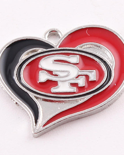Football Team Logo Heart Earrings –  Game Day Accessories & Gift for Sports Fan