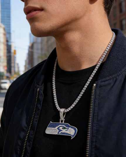 Seattle Seahawks Zircon Pendant Necklace – Game Day & Holiday Gift for Sports Fans