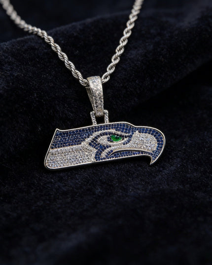 Seattle Seahawks Zircon Pendant Necklace – Game Day & Holiday Gift for Sports Fans