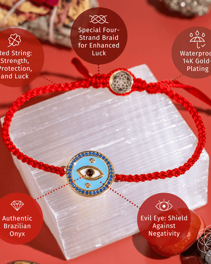 Evil Eye Guardian - Four-Strand Red String Bracelet
