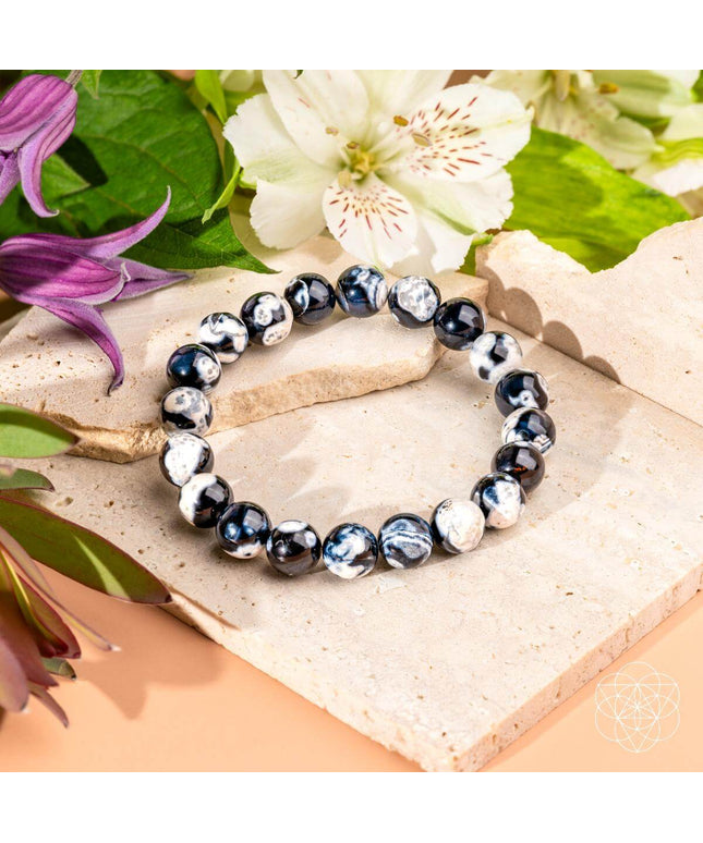 Exotic Orca Agate Bracelet of Deep Healing
