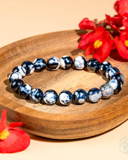 Exotic Orca Agate Bracelet of Deep Healing