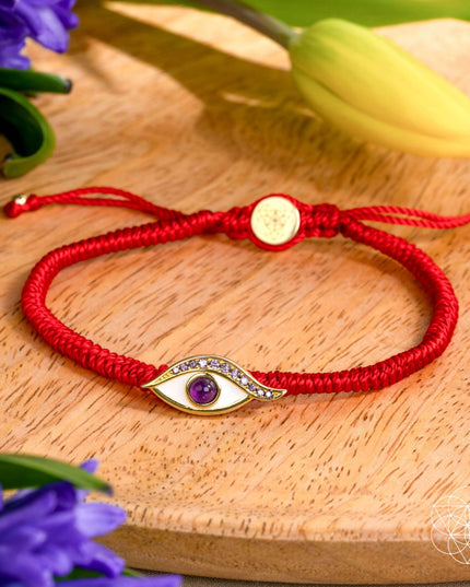 Eye of Spiritual Protection - Four-Strand Red String Bracelet