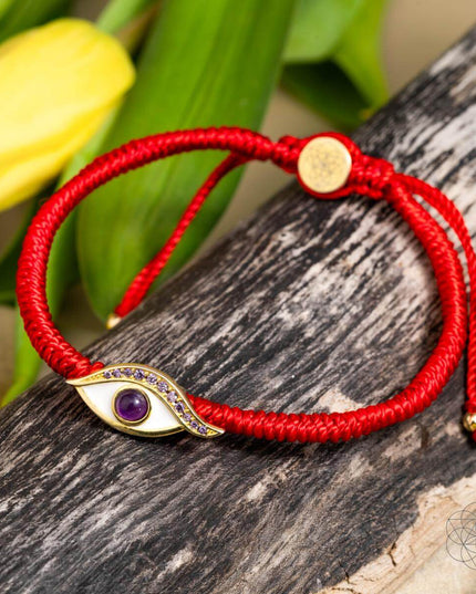 Eye of Spiritual Protection - Four-Strand Red String Bracelet