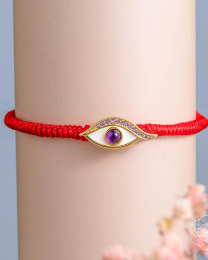 Eye of Spiritual Protection - Four-Strand Red String Bracelet