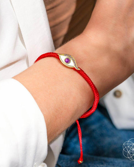 Eye of Spiritual Protection - Four-Strand Red String Bracelet