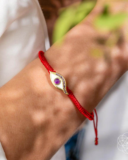 Eye of Spiritual Protection - Four-Strand Red String Bracelet