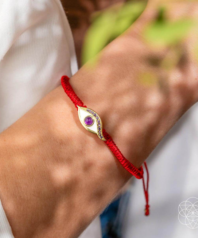 Eye of Spiritual Protection - Four-Strand Red String Bracelet