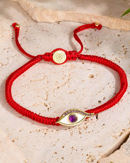Eye of Spiritual Protection - Four-Strand Red String Bracelet
