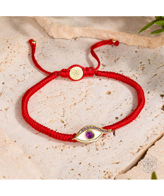 Eye of Spiritual Protection - Four-Strand Red String Bracelet