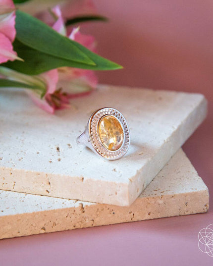 Eye of The Sun - Silver Aura Ring of Attraction