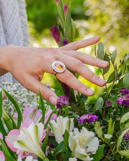 Eye of The Sun - Silver Aura Ring of Attraction