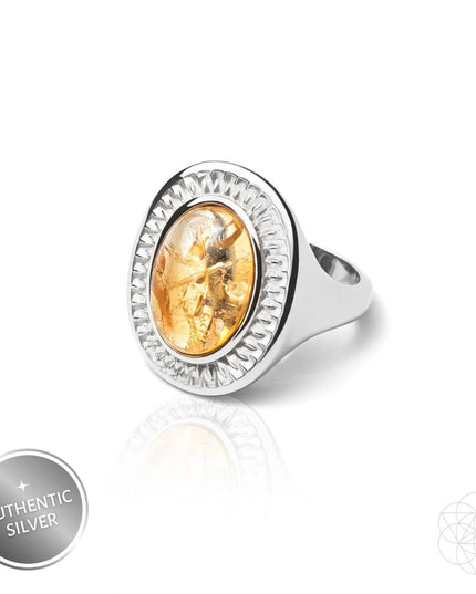 Eye of The Sun - Silver Aura Ring of Attraction