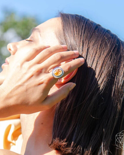 Eye of The Sun - Silver Aura Ring of Attraction