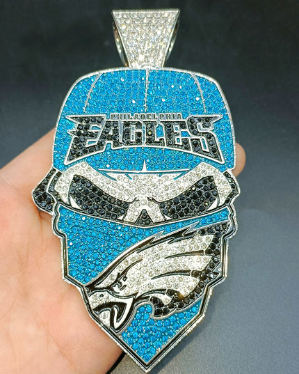 Newest Sports Team Logo Bandit Skull  Pendant Necklace – Iced Out Hip Hop Jewelry for True Fans