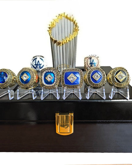Los Angeles Dodgers World Series Championship Rings Set with Trophy – 8 Piece Collector’s Gifts