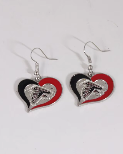 Football Team Logo Heart Earrings –  Game Day Accessories & Gift for Sports Fan