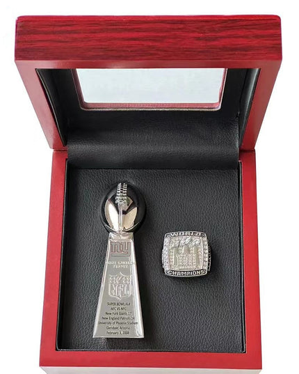 New York Giants Super Bowl Championship Ring & Trophy Set– 1986, 1991, 2008 & 2012