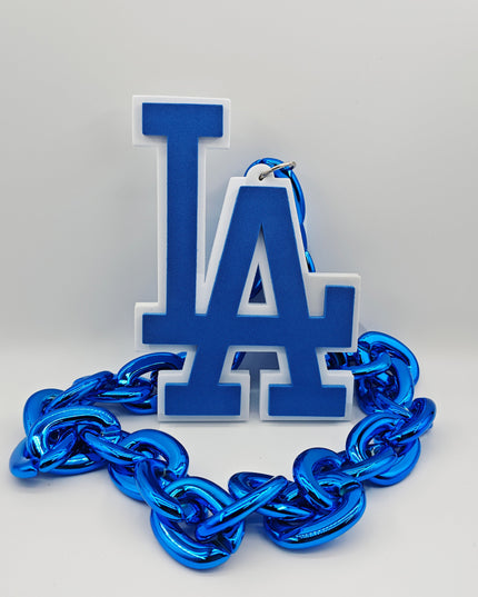 Los Angeles Dodgers 3D Foam Logo Necklace – 30 Inches Game Day Gift for Fans