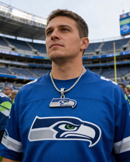 Seattle Seahawks Zircon Pendant Necklace – Game Day & Holiday Gift for Sports Fans