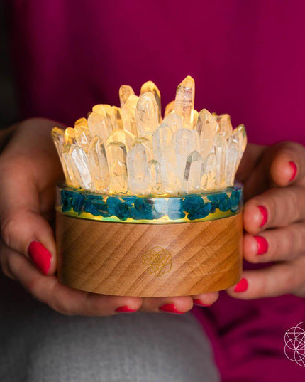 Find My Voice - Quartz & Apatite Lamp of Blooming Confidence