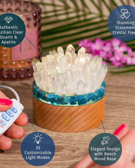 Find My Voice - Quartz & Apatite Lamp of Blooming Confidence
