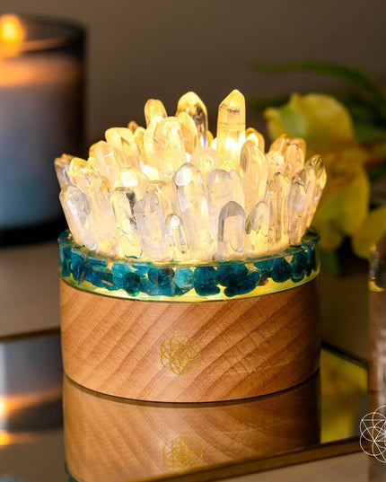 Find My Voice - Quartz & Apatite Lamp of Blooming Confidence