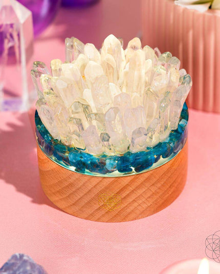 Find My Voice - Quartz & Apatite Lamp of Blooming Confidence