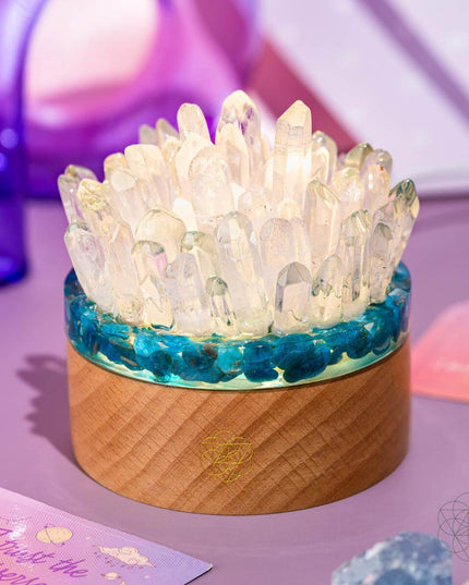 Find My Voice - Quartz & Apatite Lamp of Blooming Confidence