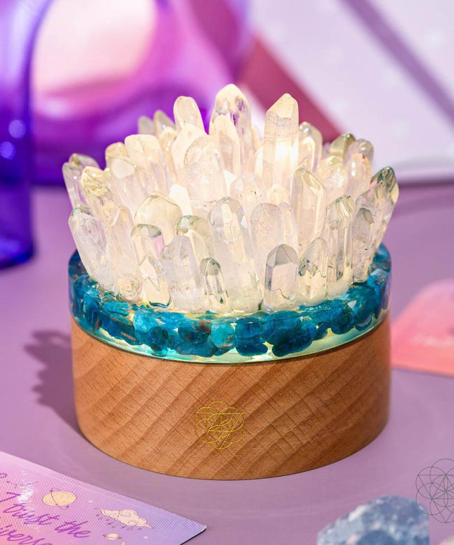 Find My Voice - Quartz & Apatite Lamp of Blooming Confidence