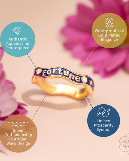 Fortune Magnet - Aquamarine Ring of Prosperity