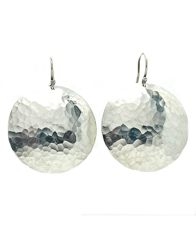 Full Moon Earrings in Sterling Silver | Moon Phase Earrings