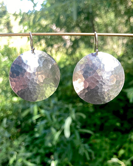 Full Moon Earrings in Sterling Silver | Moon Phase Earrings