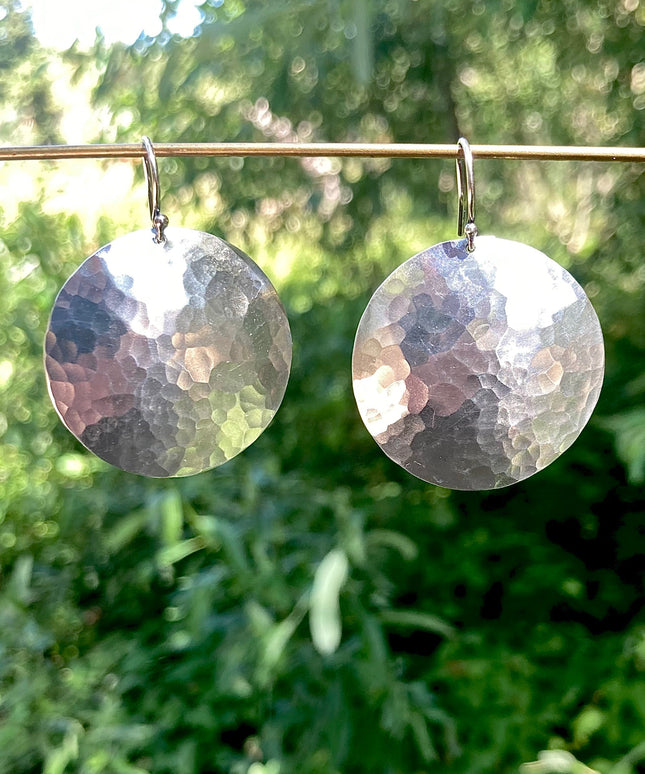 Full Moon Earrings in Sterling Silver | Moon Phase Earrings