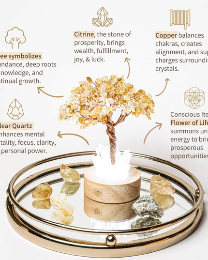Golden Lamp of Wealth - Citrine Tree