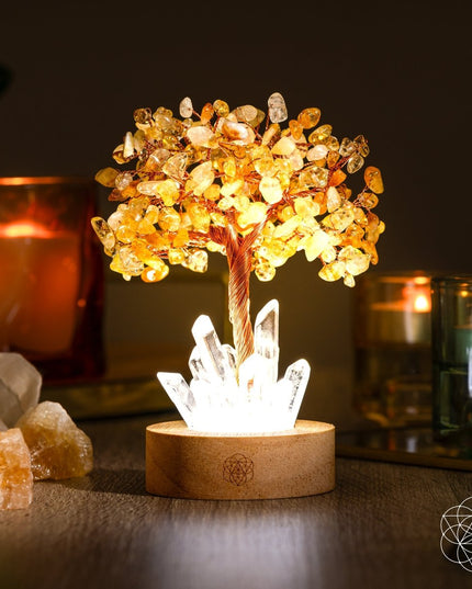 Golden Lamp of Wealth - Citrine Tree