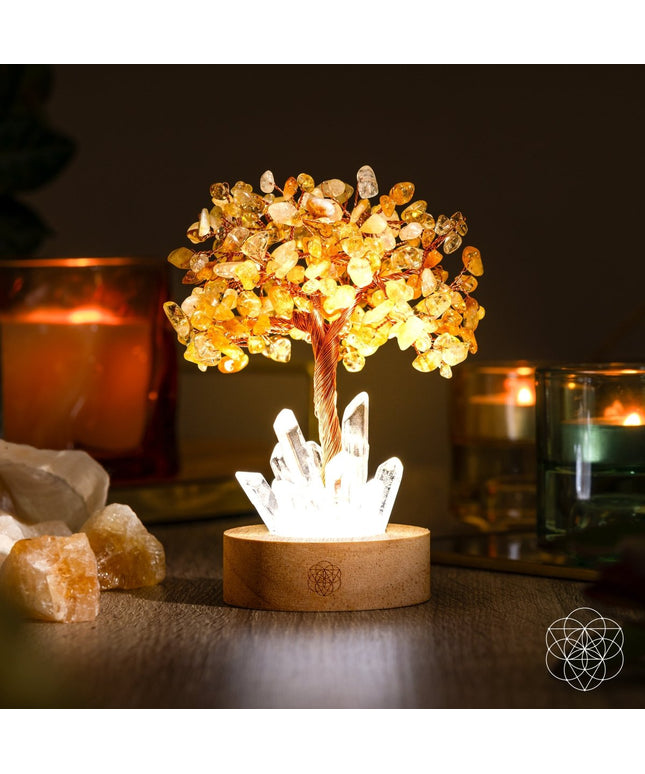 Golden Lamp of Wealth - Citrine Tree
