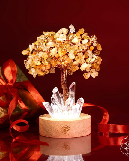 Golden Lamp of Wealth - Citrine Tree